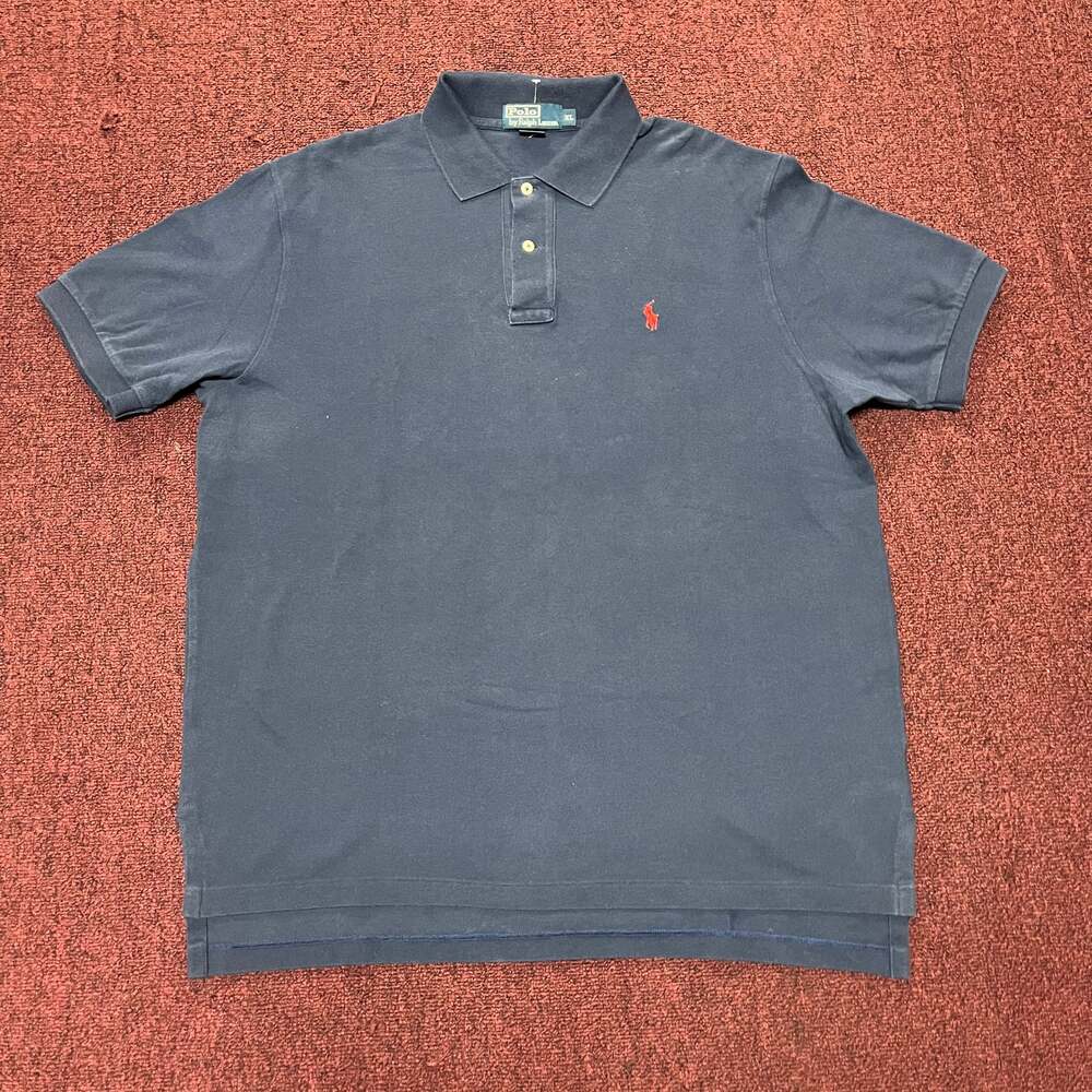 Vintage Polo Ralph Lauren Men's Classic Fit Short Sleeve Polo Shirt Blue with Re